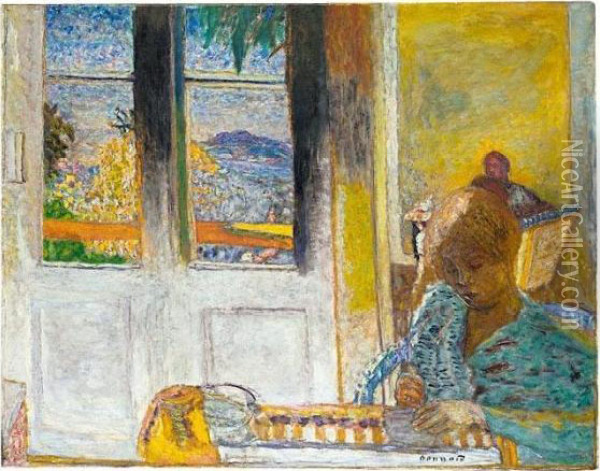 La Porte Fenetre Or Matinee Au Cannet Oil Painting - Pierre Bonnard