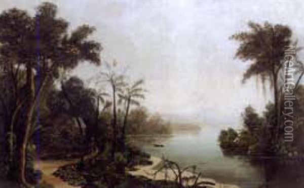 Tropical Landscape Oil Painting - Edmond Reuel Smith