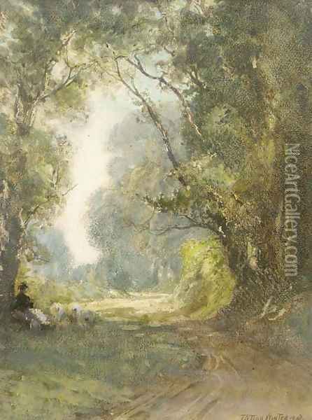 A shady lane Oil Painting - William Tatton Winter