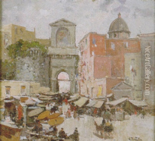 Napoli, Porta Capuana Oil Painting - Attilio Pratella