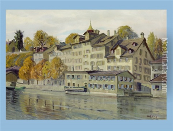 Schipfe, Zurich Oil Painting - Otto Pilny