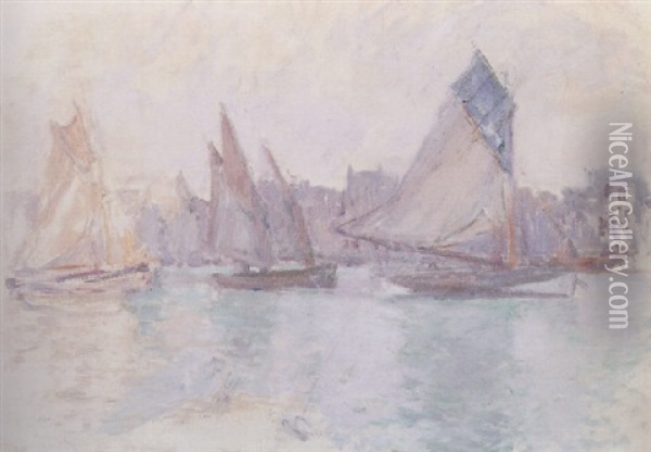 Bateaux Dans Le Port Du Havre Oil Painting - Claude Monet