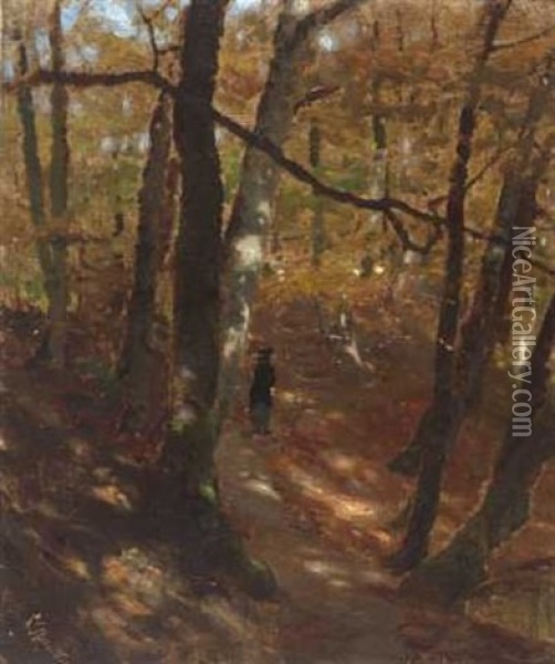 Lysning I Skogen Oil Painting - Ludwig Munthe
