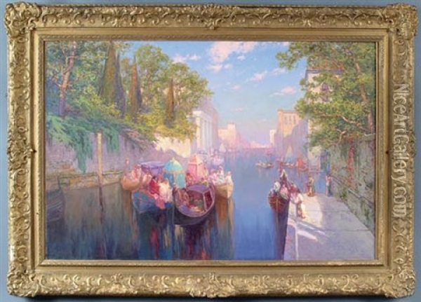 A Venetian Wedding Oil Painting - Carl Wilhelm Mueller