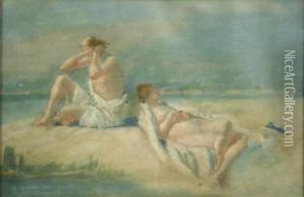 Sur La Plage Oil Painting - Walter Westley Russell