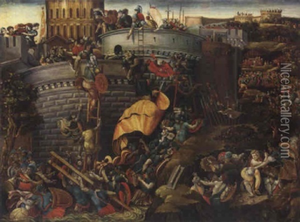 The Capture Of Carthage Oil Painting - Giulio Romano