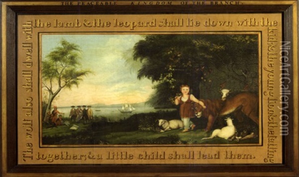The Peaceable Kingdom Of The Branch Oil Painting - Edward Hicks