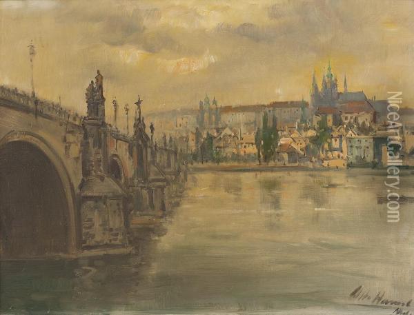 Ansicht Von Prag Oil Painting - Otto Hammel