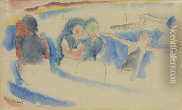 Bathing Beach Oil Painting - Charles Demuth