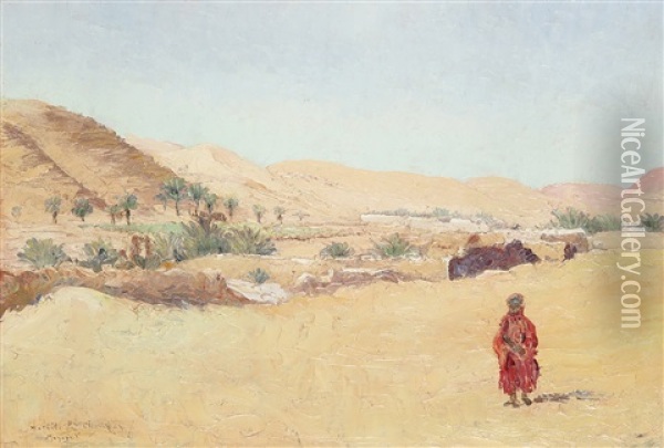 Homme Dans Le Desert Algerien Oil Painting - Vincent Manago