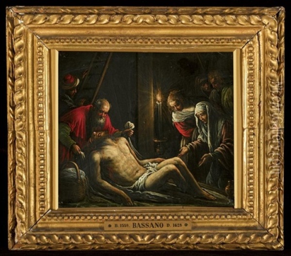 The Lamentation Over The Dead Christ Oil Painting - Francesco Bassano the Younger