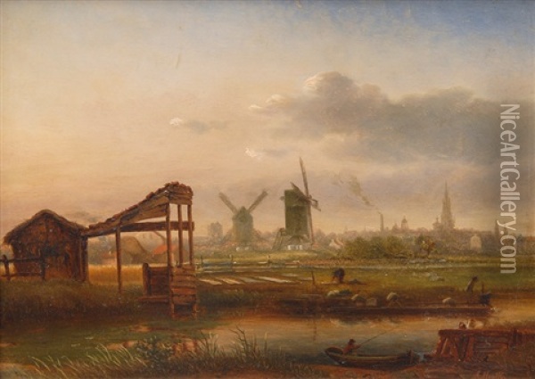 Dutch Landscape Oil Painting - Abraham Hulk the Elder