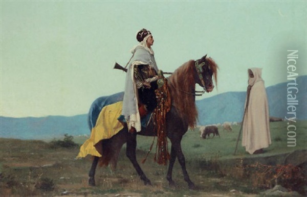 An Arab Cavalier Oil Painting - Gustave Clarence Rodolphe Boulanger