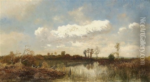 Weite Moorlandschaft Oil Painting - Josef Wenglein