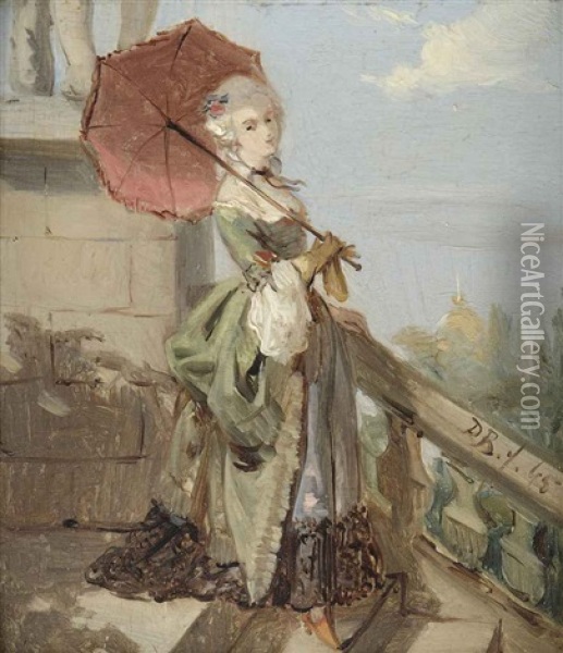 Femme Avec Parasol Oil Painting - David Joseph Bles
