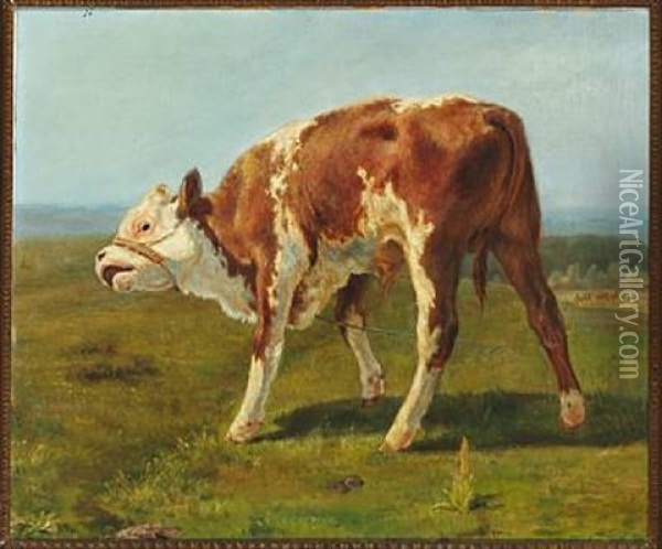 Tyrekalven Oil Painting - Theodor Philipsen