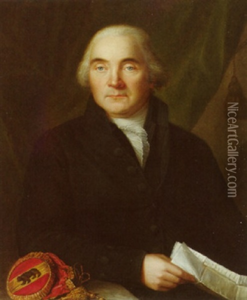 Bildnis Von C.f. Freudenreich, Landvogt Zu Thorberg 1795 Oil Painting - Johann Daniel Caspar Mottet