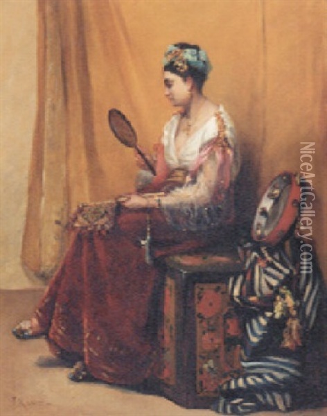 La Belle Algerienne Oil Painting - Jules Felix Ragot