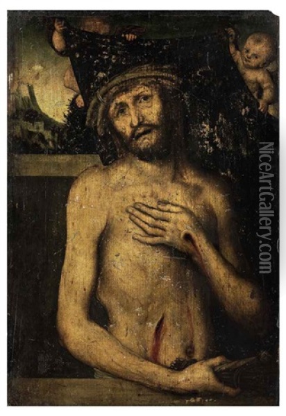 Christ As The Man Of Sorrows Oil Painting - Lucas Cranach the Elder