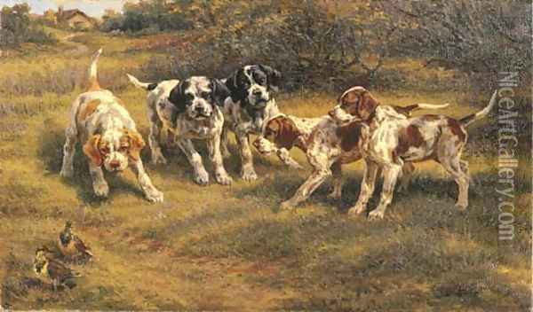 Five Pointer Puppies Oil Painting - Edmund Henry Osthaus