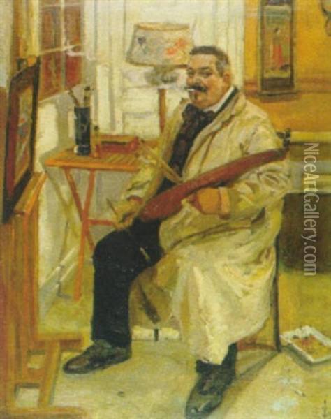 Portrait Sketch Of Mr. Manard Oil Painting - George Overbury Hart