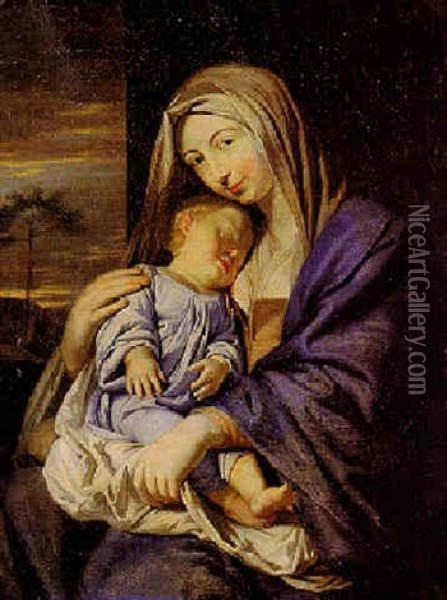 Madonna Mit Kind Oil Painting - Philippe de Champaigne