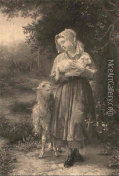 The Shepherdess Oil Painting - Frank Albert Philips