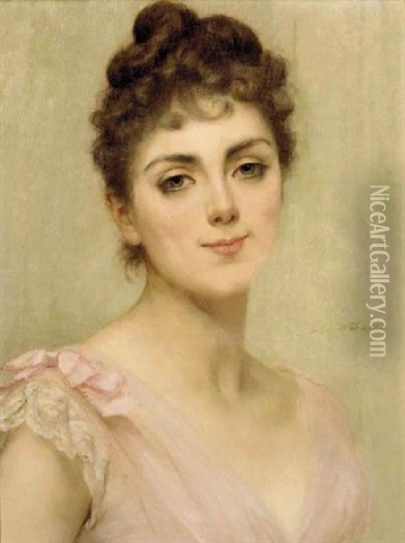 The Coy Look Oil Painting - Charles Joshua Chaplin