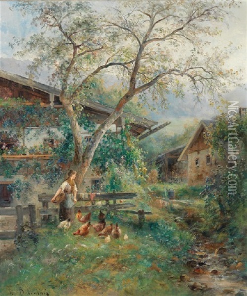 Im Bauerngarten Oil Painting - Emil Barbarini