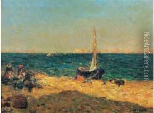 Mistral Sur L'etang De Berre Oil Painting - Gustave Gagliardini