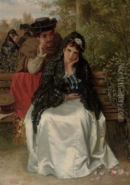 Spanish Lovers Oil Painting - William Oliver the Younger