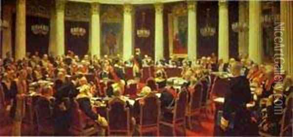 Ceremonial Meeting Of The State Council 1903 Oil Painting - Ilya Efimovich Efimovich Repin