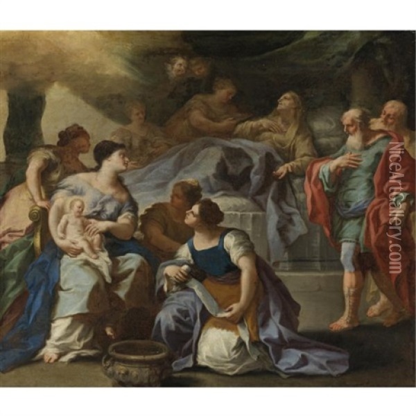 The Birth Of The Virgin Oil Painting - Giovanni Battista Lama