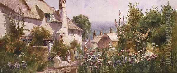 A Devonshire Garden Oil Painting - Arthur Stanley Wilkinson