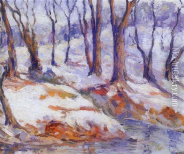 Winter Landscape Oil Painting - Harry G. Berman