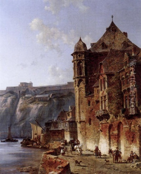 In Koblenz Oil Painting - Jacques Francois Carabain