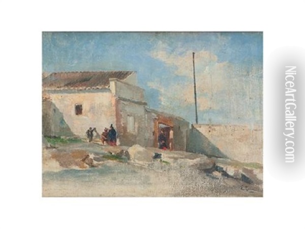 Venta En Las Afuera De Madrid Oil Painting - Eugenio Lucas Velazquez