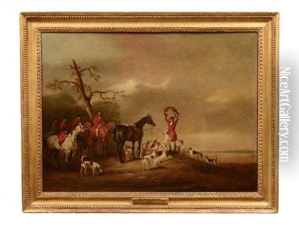 The Quorn Hounds With Sir Harry Goodrich And George Mountford Oil Painting - John E. Ferneley