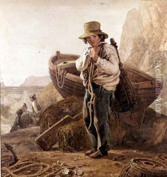 The Young Fisherboy Oil Painting - Joshua Cristall
