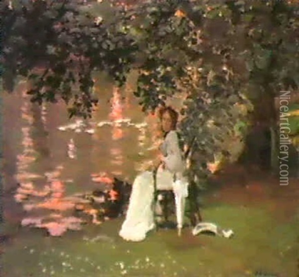 Under The Trees, Ranelagh Oil Painting - John Lavery