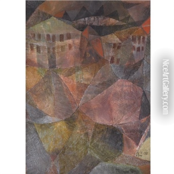 Das Hotel-the Hotel Oil Painting - Paul Klee