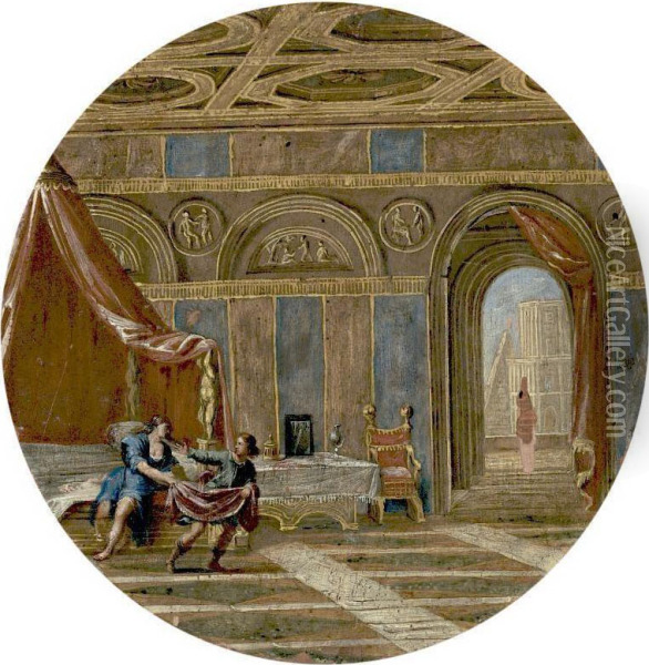 Joseph And Potiphar's Wife Oil Painting - Filippo Gagliardi