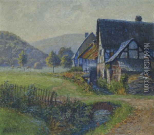 Frischer Morgen In Der Eifel Oil Painting - Carl Nonn