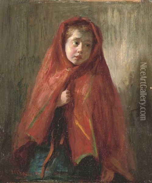 The Red Cape Oil Painting - George Paul Chalmers