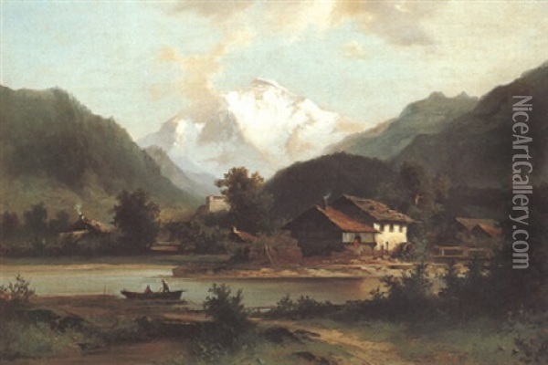 Blick Auf Die Jungfrau Oil Painting - Heinrich Hiller