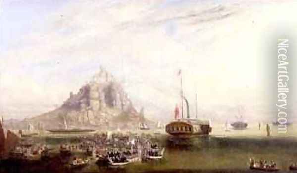 The Departure of Queen Victoria and Prince Albert from St Michaels Mount 1846 Oil Painting - J.G. Moyle