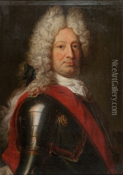 Bildnis Des Marschall Von Menzingen (?) Oil Painting - Johann Rudolf Huber the Elder