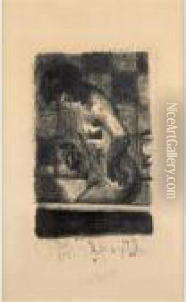 Femme Debout Dans Sa Baignoire (b. 94) Oil Painting - Pierre Bonnard