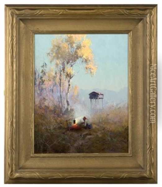 The Golden Northland Oil Painting - Sydney Mortimer Laurence