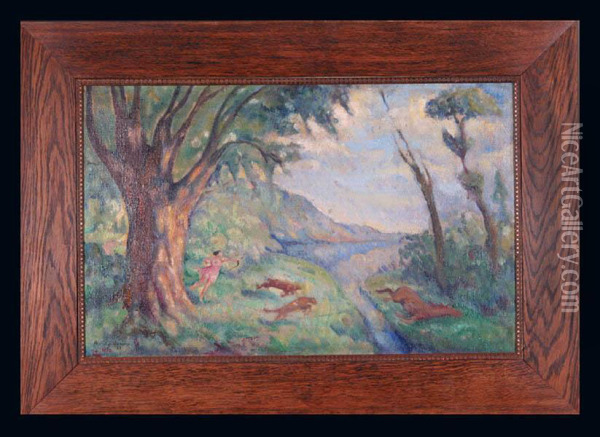 Polowanie, 1920 R. Oil Painting - Adam Hannytkiewicz